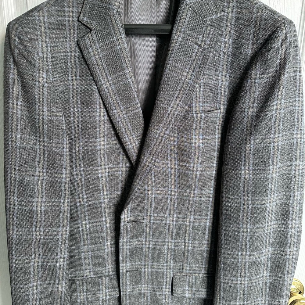 Gray Plaid Men's Blazer